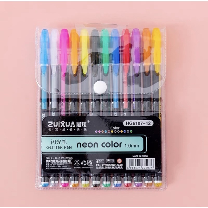 

PULPEN GEL 12 WARNA MERK ZUI XUA | BOLPEN GEL HIAS JOURNALLING