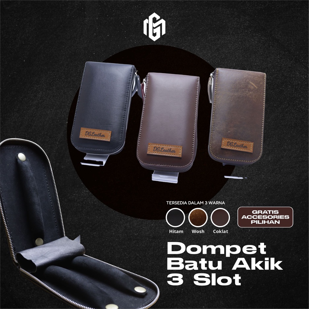 DOMPET TAS BATU AKIK PERMATA GEMSTONE KULIT ASLI MODEL 3 SLOT STANDAR - DOMPET CINCIN BATU AKIK TERB