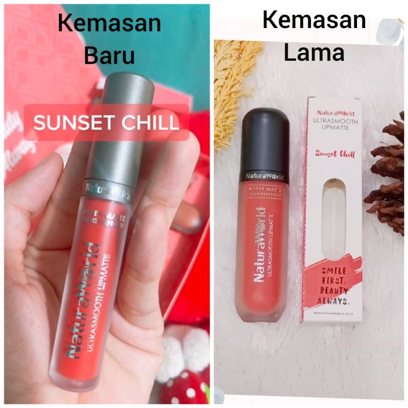 LIPMATTE NATURAWORLD - TERLARIS - Shade SUNSET CHILL - FreePackingAman