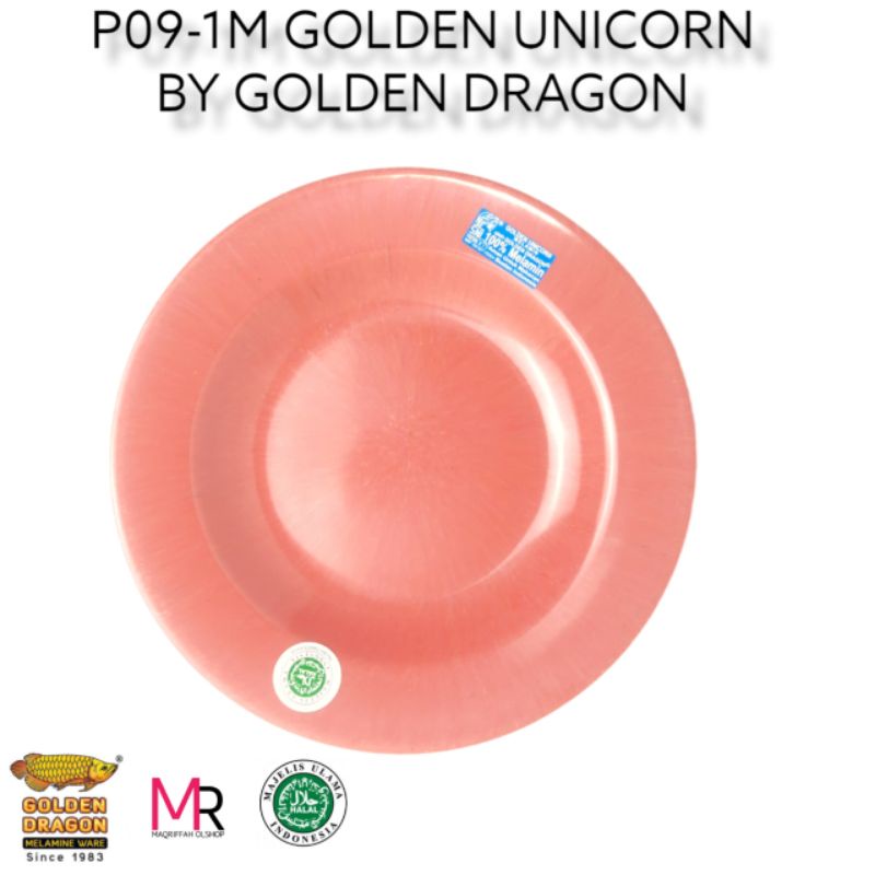 piring melamin Asli 100% melamin goldon unicor dari golden dragon 9 inci