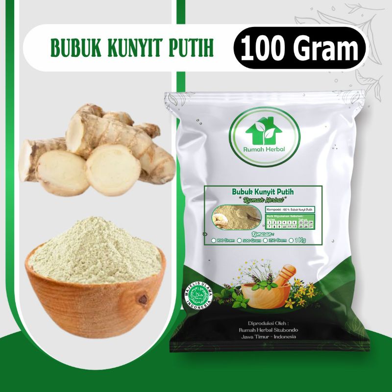 

Bubuk kunyit putih murni kemasan 100gram