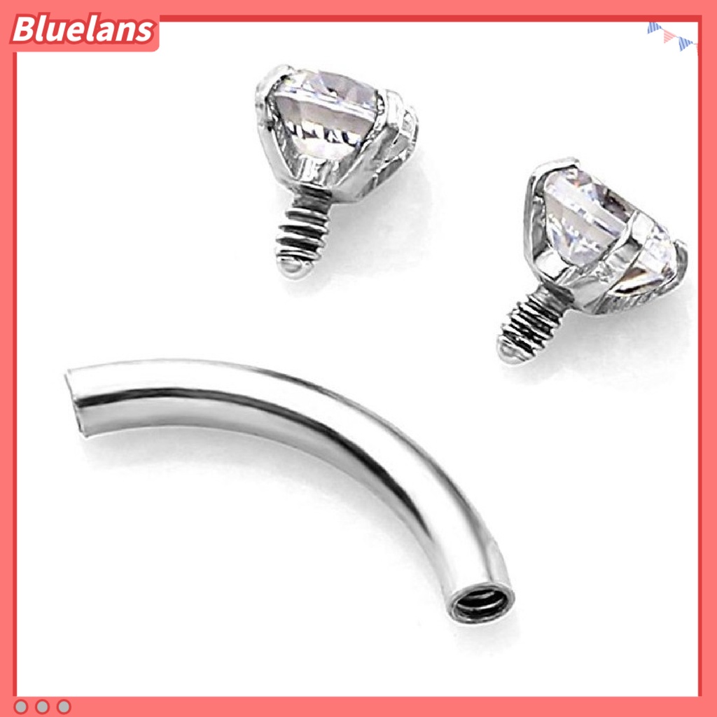 Bluelans Eyebrow Ring Cubic Zirconia Wear-resistant Steel Body Piercing Jewelry Barbell for Women