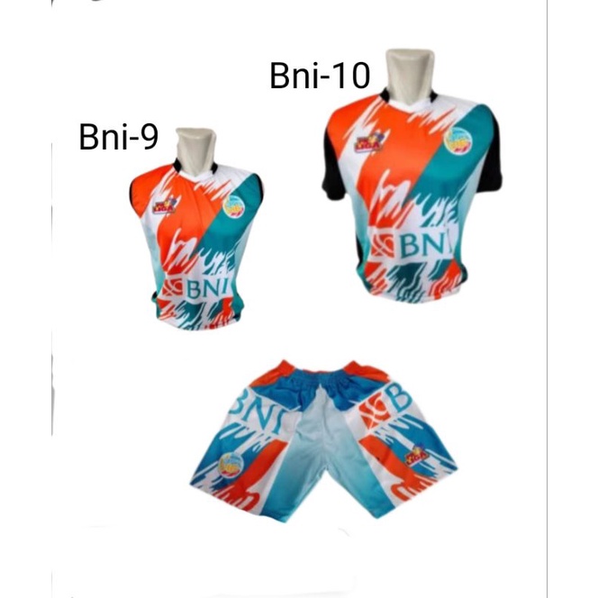 setelan kaos voli bni terbaru/ baju dan celana