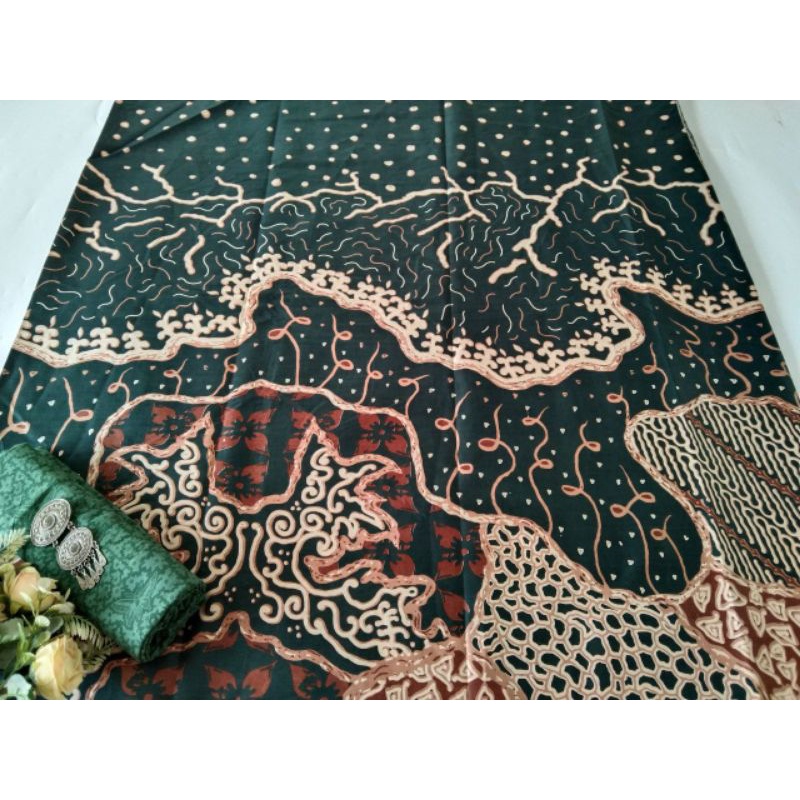Kain Batik Jarik Kebaya Kode 13 Couple Katun Printing Sogan Lawasan Seragam Bridesmaid Meteran tj