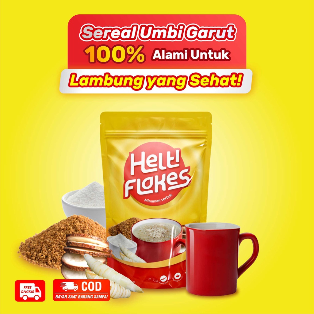 

HELTI FLAKES PROMO 1 SAMPAI 3 PACK / Tepung Pati Garut / Makanan Diet / Herbal Atasi Penyakit Lambung / Obat Mag / Solusi Anemia / Obat Diare