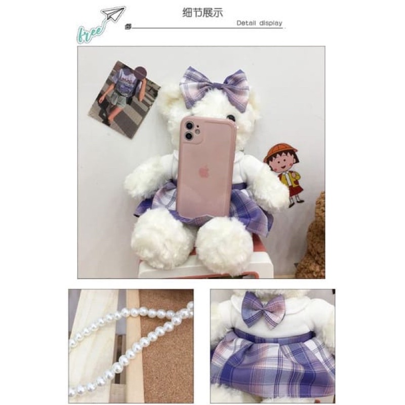 TAS SELEMPANG PEREMPUAN BONEKA TEDDYBEAR LUCU IMUT BULU TEBAL