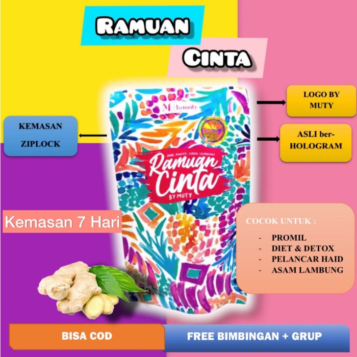 Ramuan Cinta By Muti 70gr Original Untuk Diet Pelangsing dan Promil