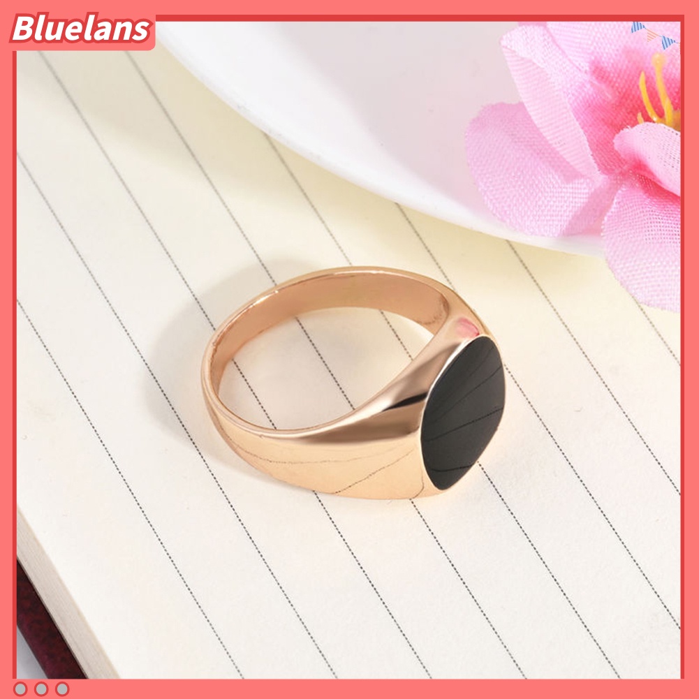 Bluelans Solid Polished Stainless Steel Band Biker Men Signet Ring Finger Jewelry Gift