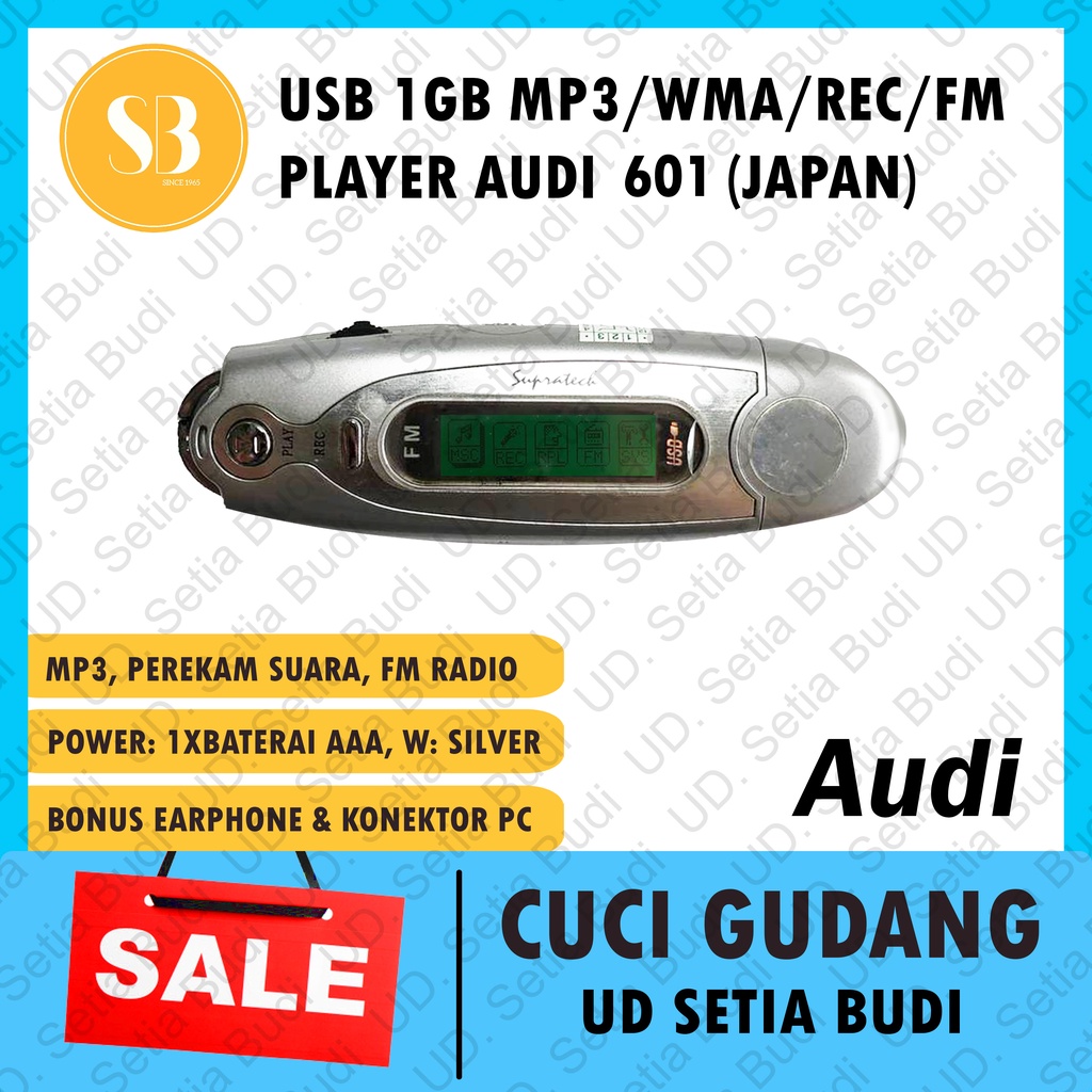 Made in Japan 601 USB 1GB Flashdisk MP3 Perekam Suara FM Radio Player