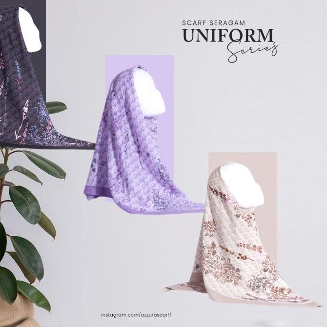 UNIFORM SERIES | VOAL BIANCA | HIJAB SEGI 4 MOTIF | AZZURA SCARF | HIJAB BAHAN VOAL | BUTTON SCARF |