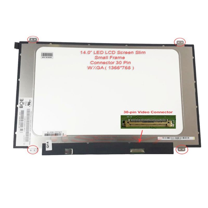 LED LCD Layar 14.0 Slim 30 Pin No Bracket  SMALL FRAME