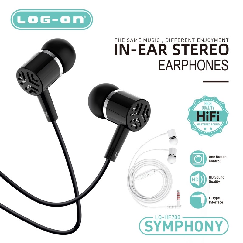 HEADSET - HF - EARPHONE LOG ON SYMPHONY LO-HF780 HIFI HD STEREO SOUND BASS