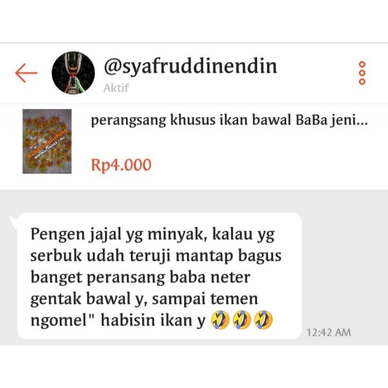 perangsang khusus ikan bawal BaBa jenis minyak