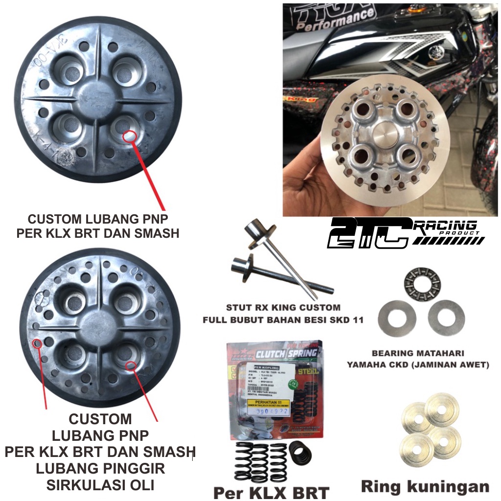 PAKET KOPLING SEMI RX KING LAWAN KAKI 4 RX KING CUSTOM LAWAN KAKI 4 RXKING RACING STUT RXKING CUSTOM
