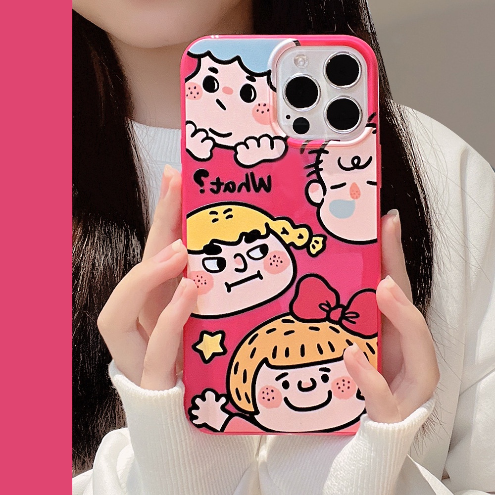 IPHONE Case Silikon Kartun Gadis Lucu Untuk Iphone14 7/8 SE 2020 7+8PLUS XS XR 11 12 13 PRO MAX Casing Cover Pelindung AT0184