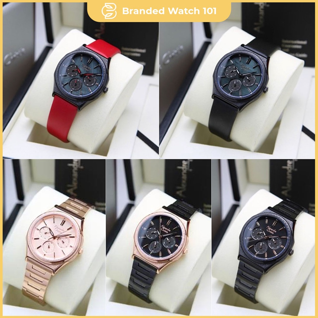 ORIGINAL Jam Tangan Wanita Alexandre Christie AC 2A09 / AC2A09 / 2A09 Garansi Resmi 1 Tahun, Stainless &amp; Leather