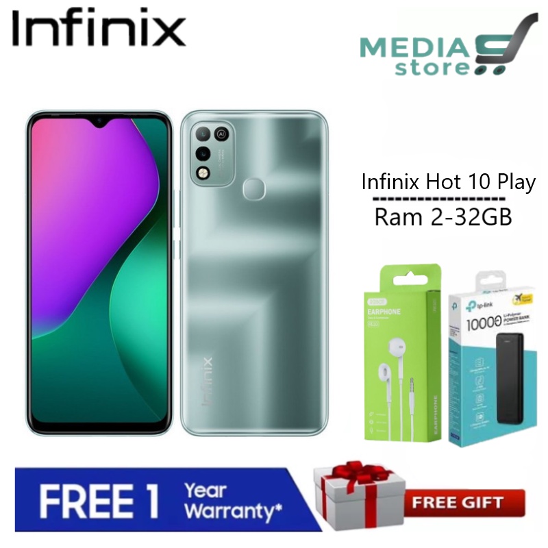 INFINIX HOT 10 PLAY RAM 2/32 + 3/32 DAN 4/64 BERGARANSI