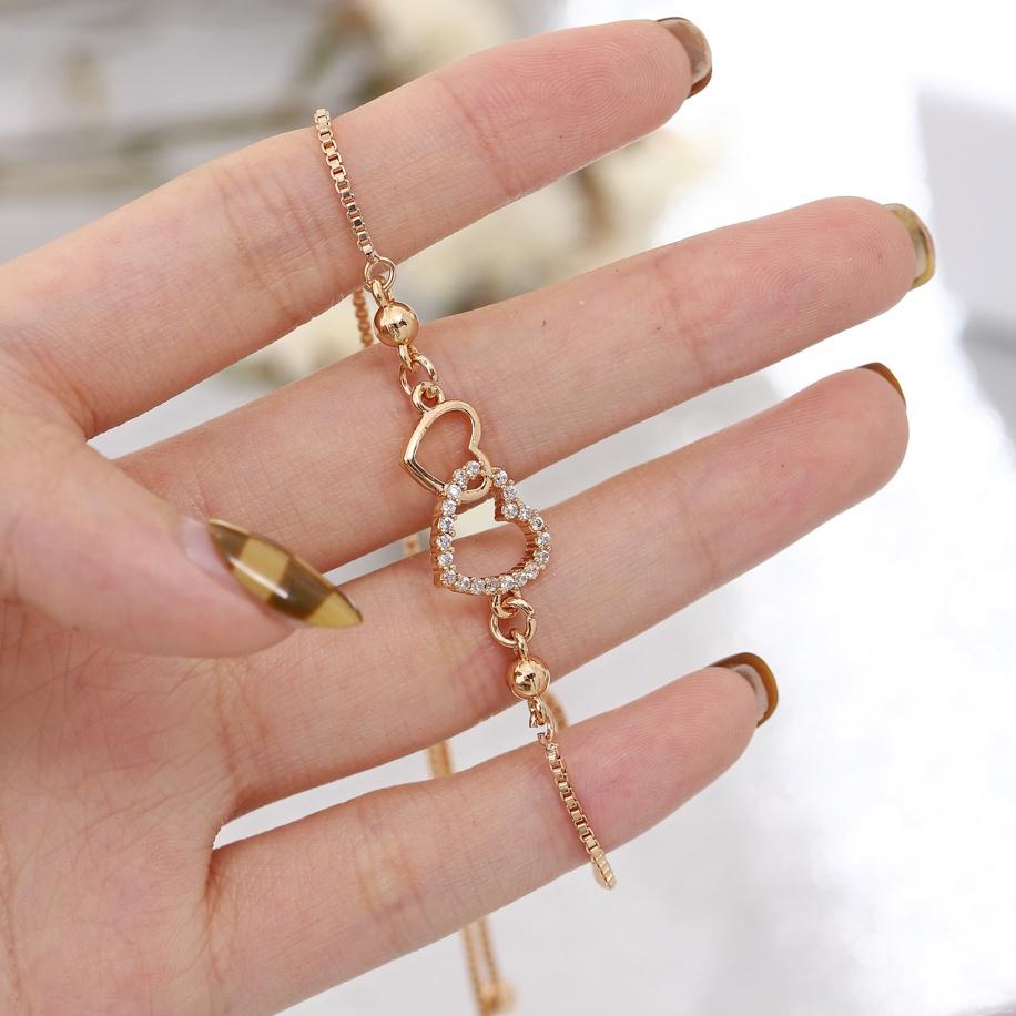 Chekout ✨♥️✅COD Gelang Titanium Anti Karat Rose Gold Aksesoris Fashion Gelang Serut Rantai Wanita Mu