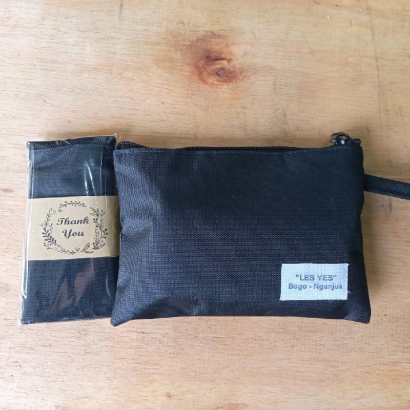 Pouch Kanvas 20x15 Polos plus tali-souvenir nikah-souvenir wedding-Dompet Kanvas-souvenir toko