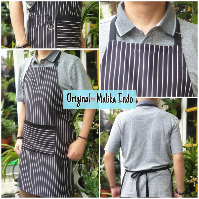 Jual Pro SeriesApron Barista motif Salur Celemek Masak Apron Chef