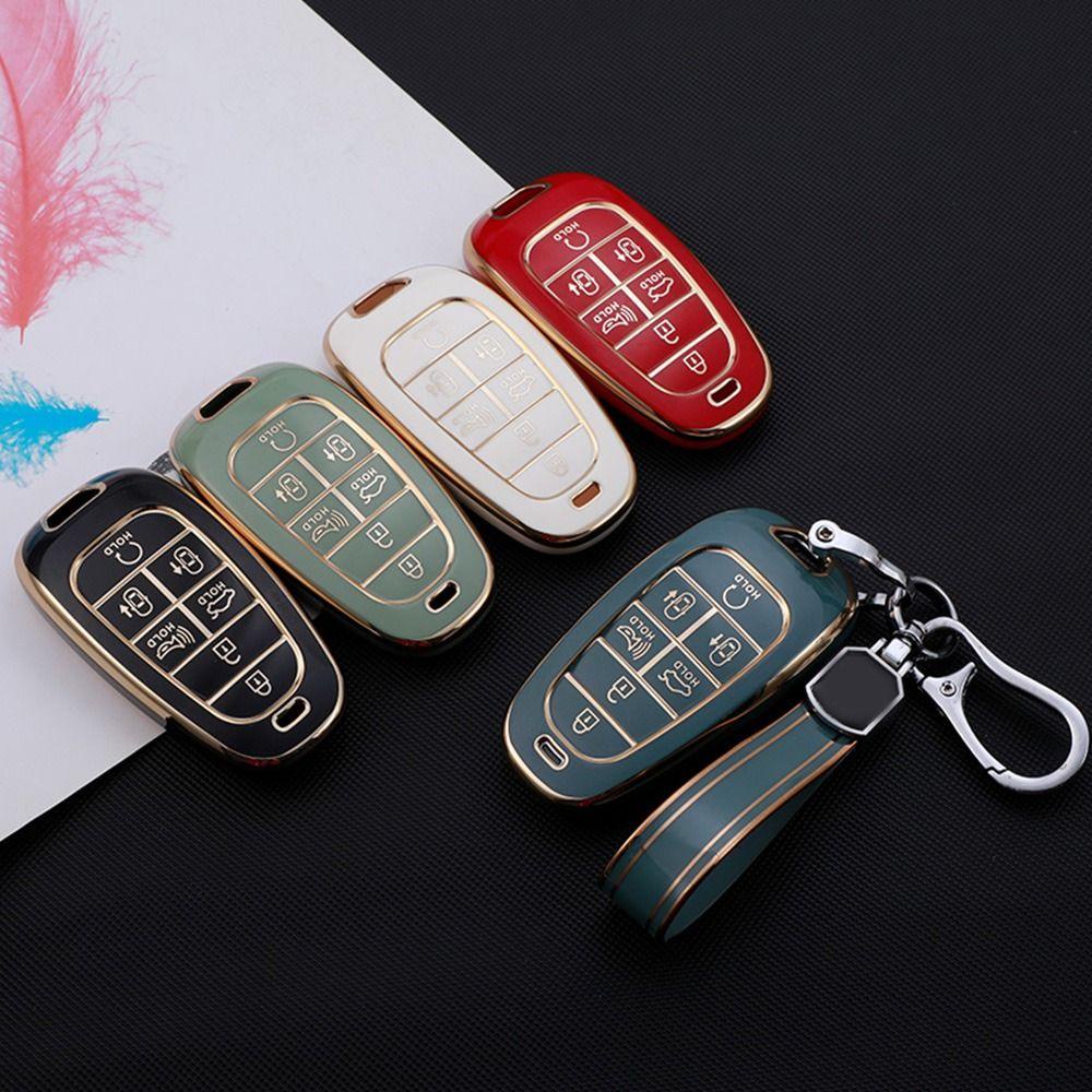 Populer Remote Key Case Soft TPU Pelindung Kulit Key Fob Cover Untuk Hyundai