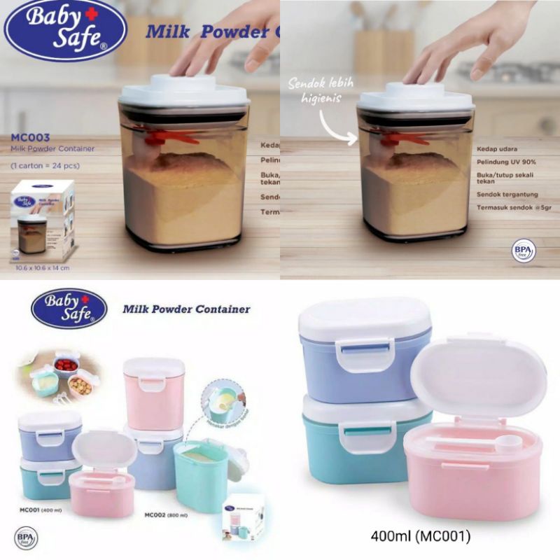 Milk Powder Container BabySafe 400ml 800ml 1700ml MC001 MC002 MC003 MC005 MC007, Tempat susu bayi Baby Safe