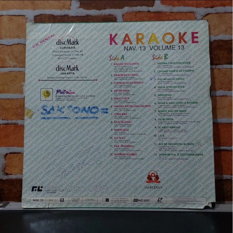 Kaset Laser disc Karaoke Nav. 13