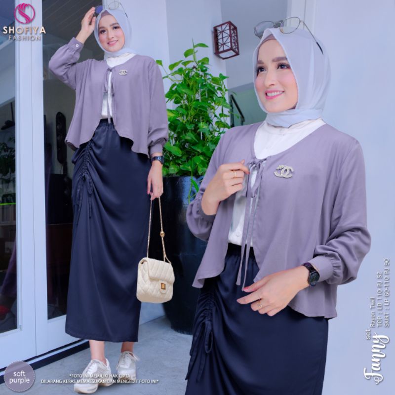 [READY] FANNY SET BY SHOFIYA SETELAN WANITA MUSLIM OUTER ROK