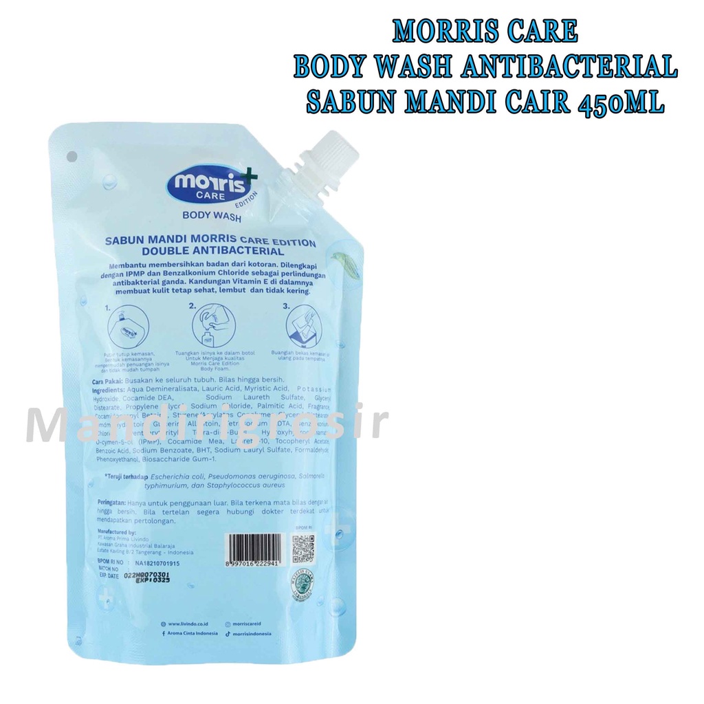 Body Wash * Morris  Care * Perfume Antibacterial * Sabun Mandi Cair 450ml