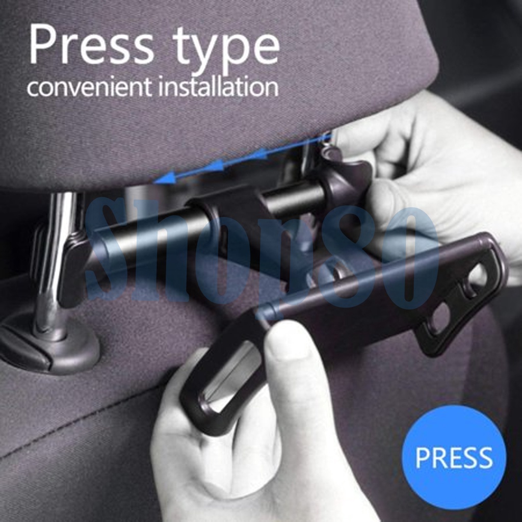 Car Headrest Mount Tablet / HP Sandaran Kepala Kursi Mobil Head Rest Holder TV Tab Utk Penumpang Belakang