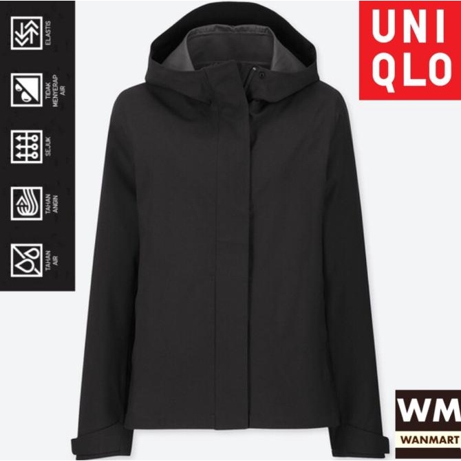 UNIQLO Jacket Women Jaket Blocktech Parka Wanita Black