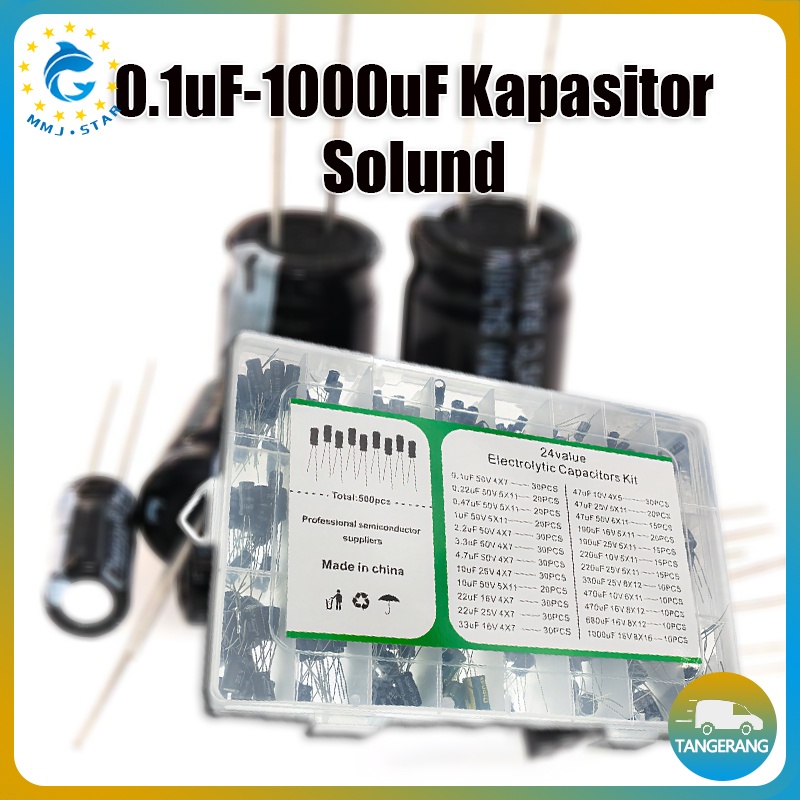 【500 PCS】Kapasitor Solund/Kapasitor Tweeter/0.1uF-1000uF Plug-in Aluminium Electrolytic Capacitor