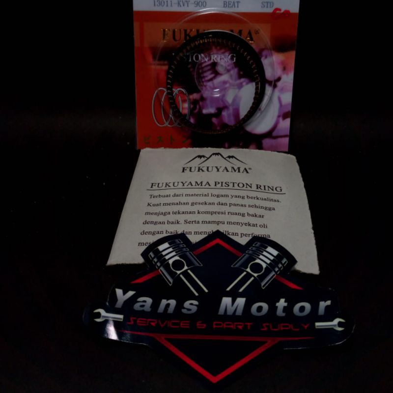 FUKUYAMA KVY BEAT SCOPY RING SEHER RING PISTON BEAT SCOPY KVY ORIGINAL ASLI FUKUYAMA