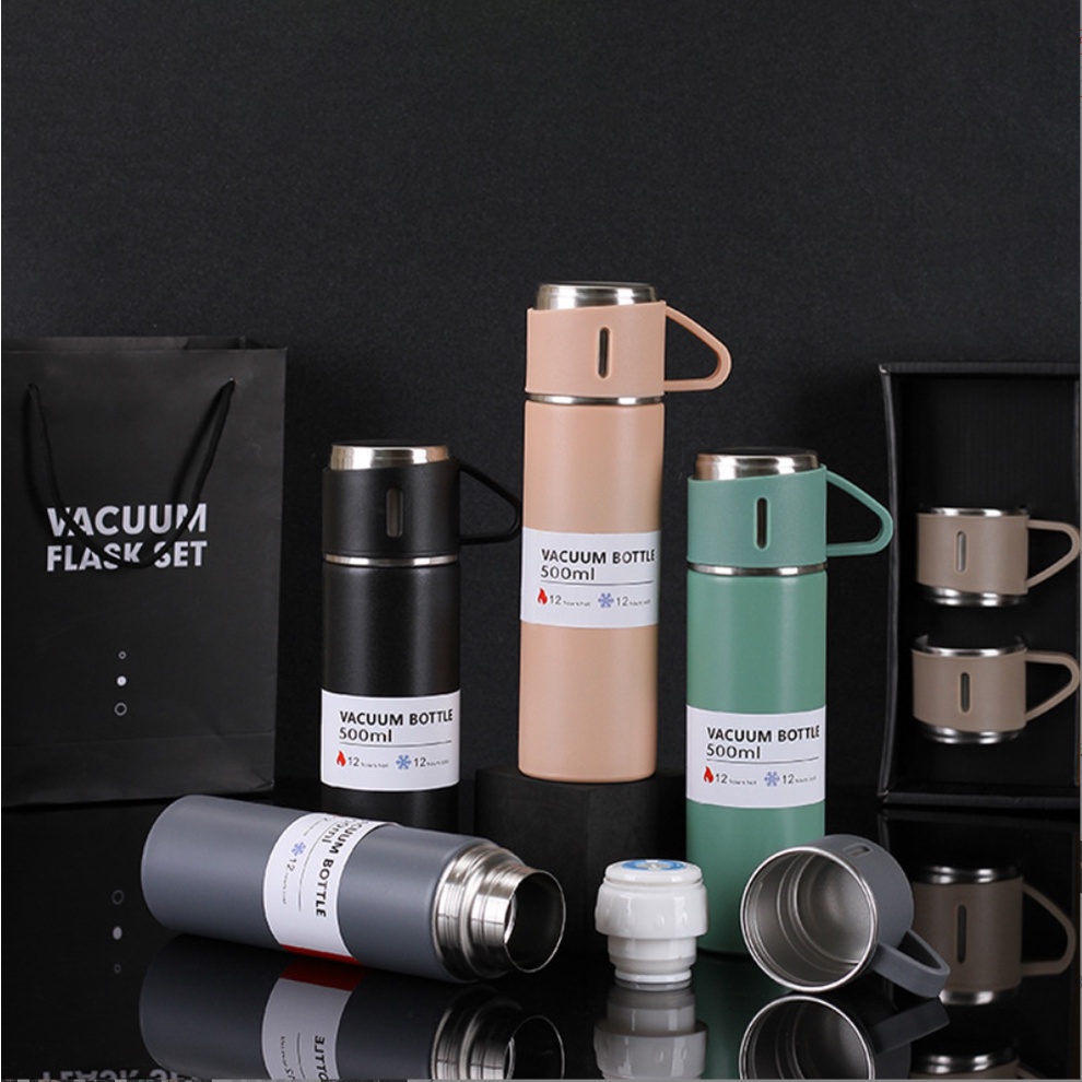 [SMALLBELL SHOP]Termos Sultan Vacuum Flask Set / Botol Minum Cangkir Premium 500 ML Panas Dingin