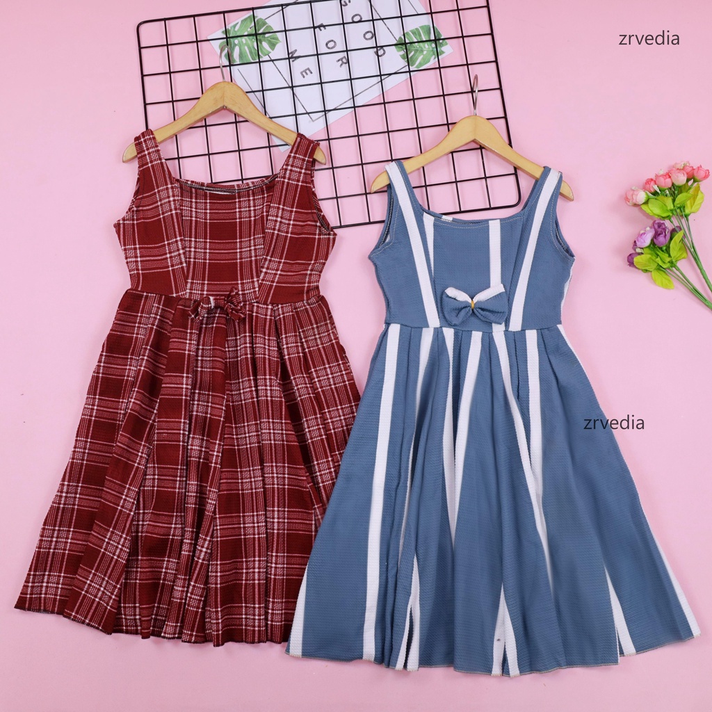 Dress Clairine Uk 6-7 Tahun - Baju Anak Perempuan Murah Dres Polos Yukensi Adem Pakaian Pesta Gaun