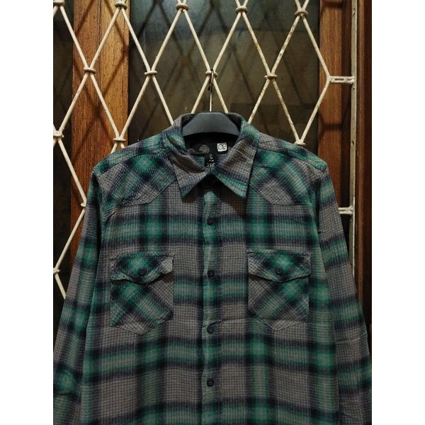kemeja flannel op second original M slim fit kemeja flanel ocean pacific casual pria murah terlaris