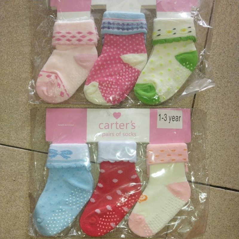 kaos kaki anak perempuan 1-3 tahun carter's (3 pasang)