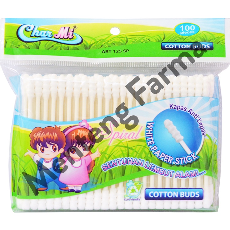 Charmi Cotton Buds Spiral Art 125 SP Isi 100 Pcs - Pembersih Telinga