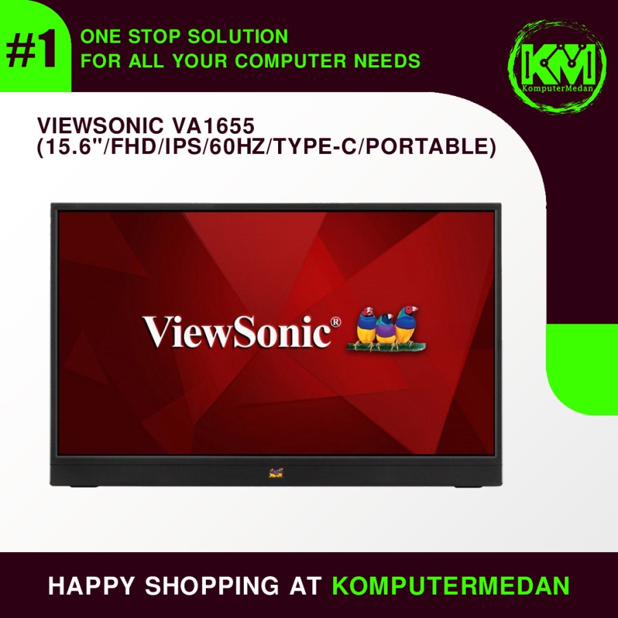 LED MONITOR ViewSonic VA1655 (15.6"/FHD/IPS/60Hz/7ms/Mini HDMI/Type-C/Portable/Flat/Speaker)
