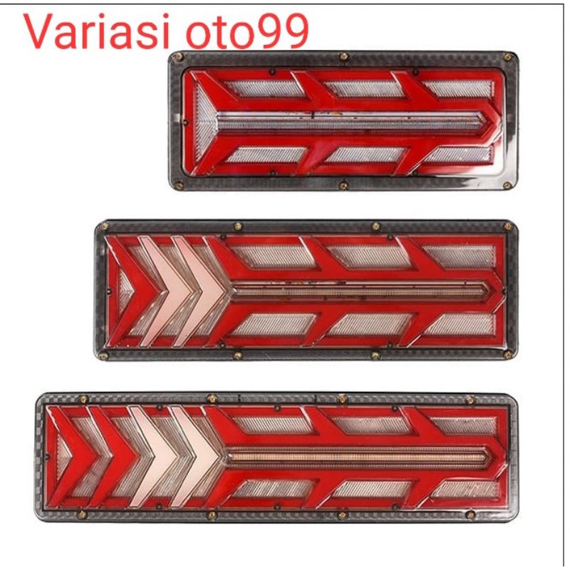 HARGA 1 Pasang Lampu StopLamp variasi Rem Belakang LED Runing Mobil Truck Truk model Panah  24Volt