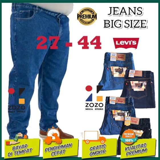 Celana jeans pria jumbo simple slimfit jeans premium original big size S-5XL 27-42