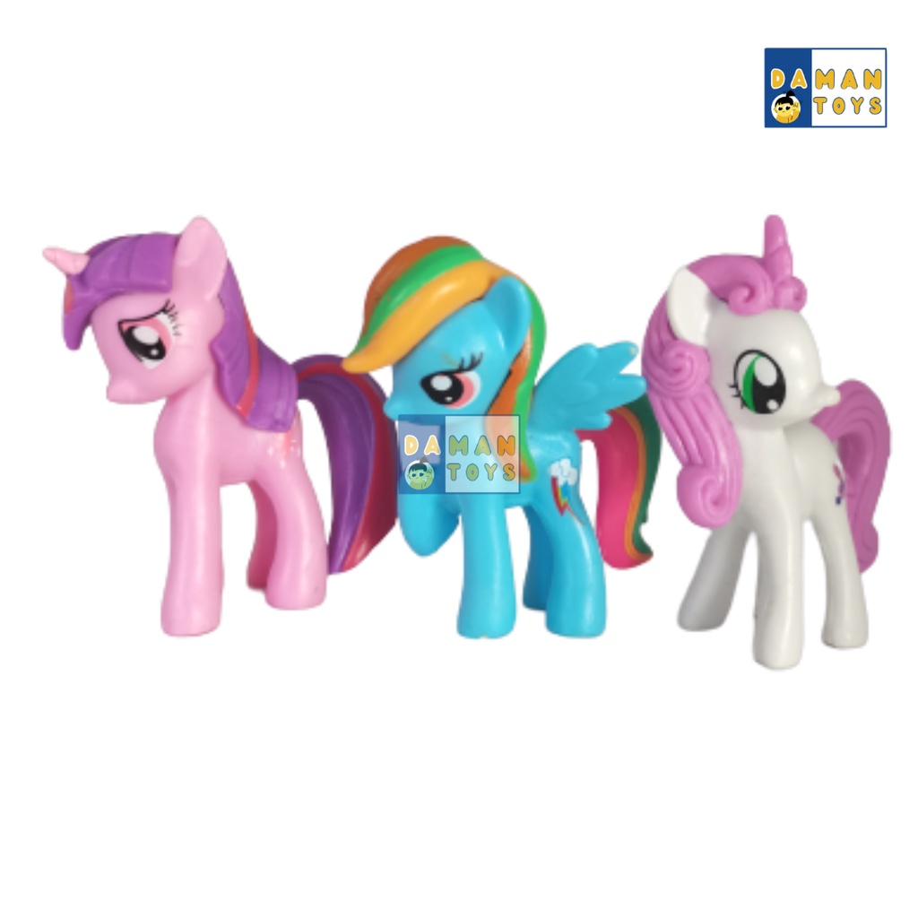 Action Figure My Little Pony 12pcs Pajangan Miniatur Mainan Hiasan Topper Kuda Poni