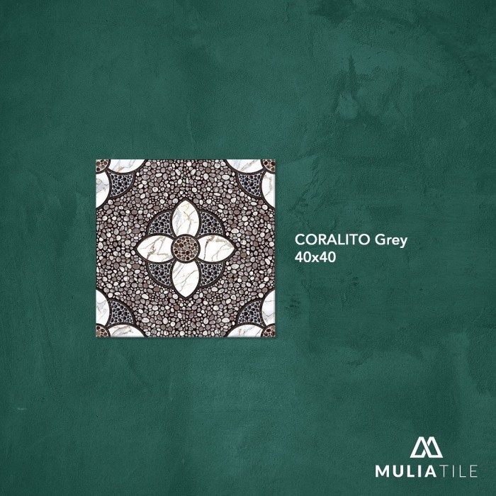 KERAMIK 40X40 CORALITO GREY MATT - MULIA TILE