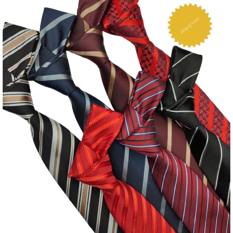 Dasi kantor pria dasi panjang motif salur