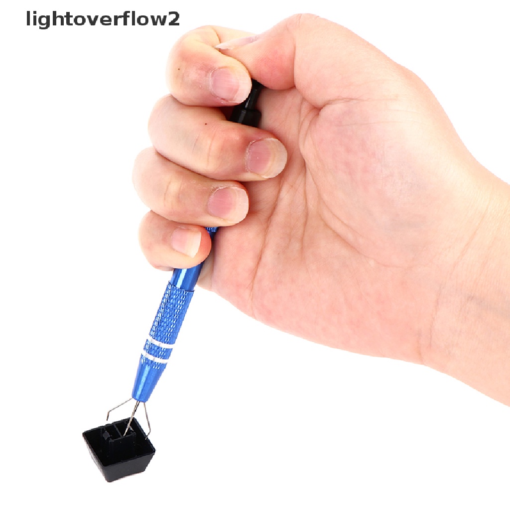 (lightoverflow2) 4pcs / set Alat Lube Brush + Pinset + Switch Stem Holder Untuk Keyboard