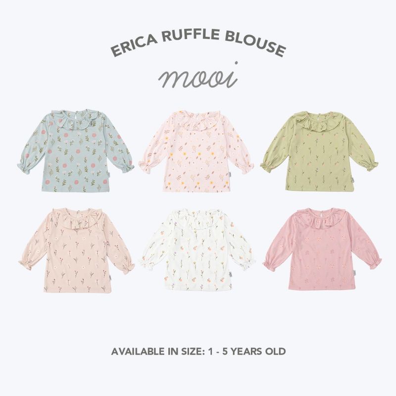 MOOI - ERICA RUFFLE BLOUSE - BAJU ANAK PEREMPUAN - KAOS ANAK - ATASAN ANAK