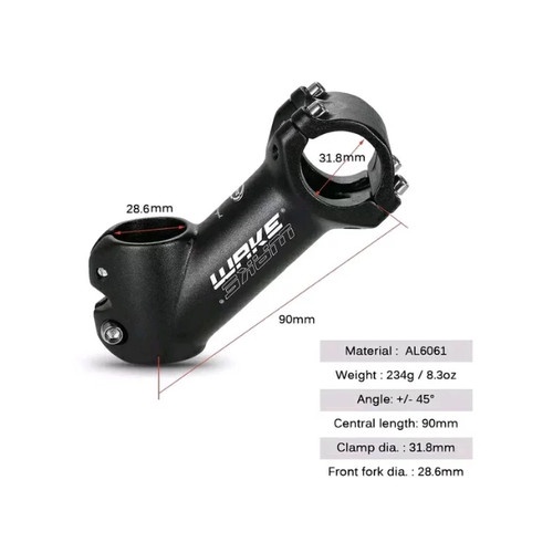 STEM WAKE 45 derajat 90 31.8 mm Alloy MTB XC roadbike rb sepeda