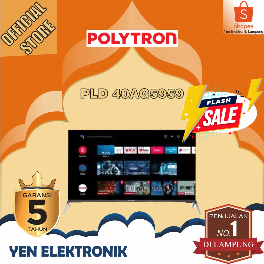 TV POLYTRON PLD 40AG5959 LED Smart TV 40 inch Android Netflix Garansi Resmi POLYTRON 5 Tahun