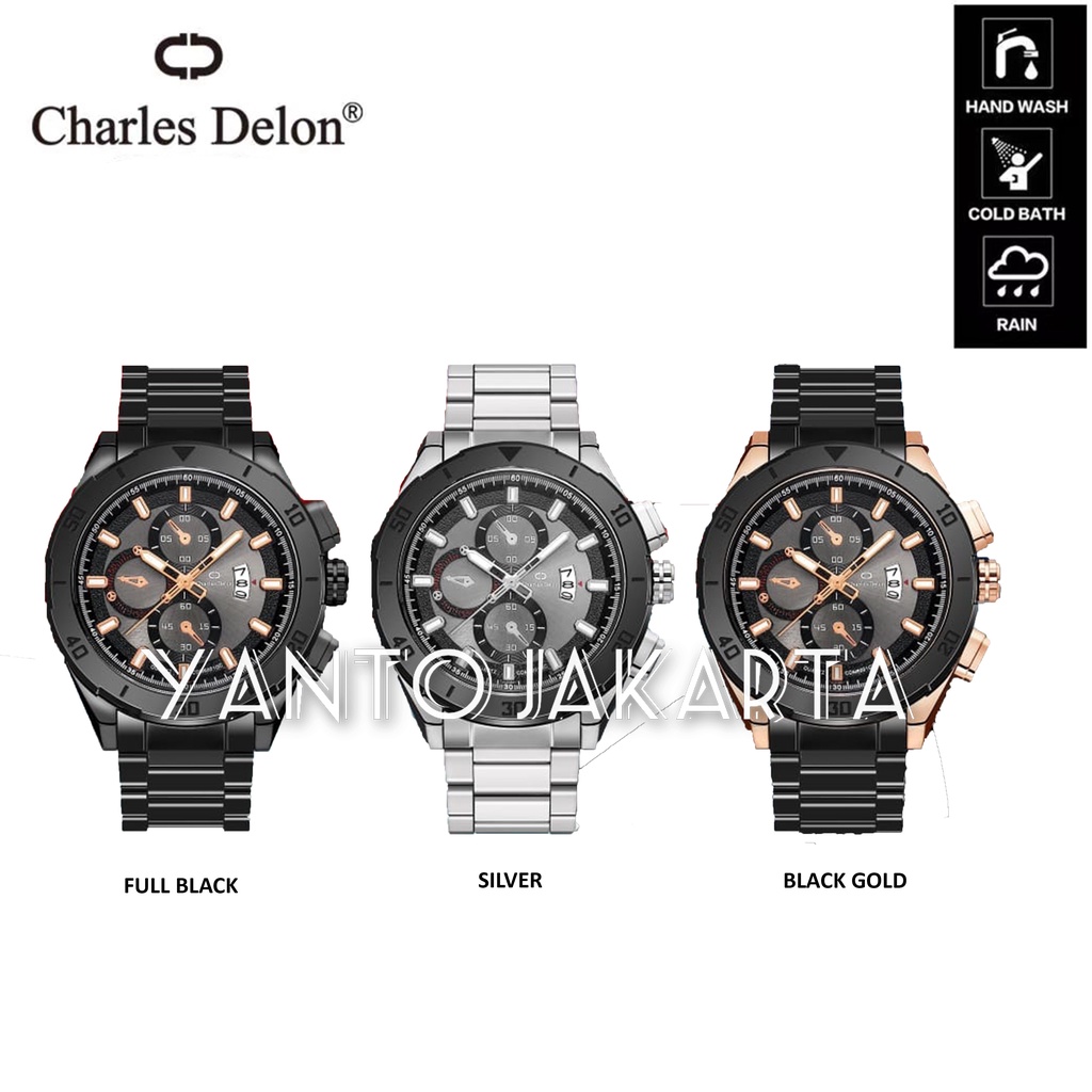 CHARLES DELON JAM TANGAN COWOK SPORTY ROSE GOLD ANTI AIR