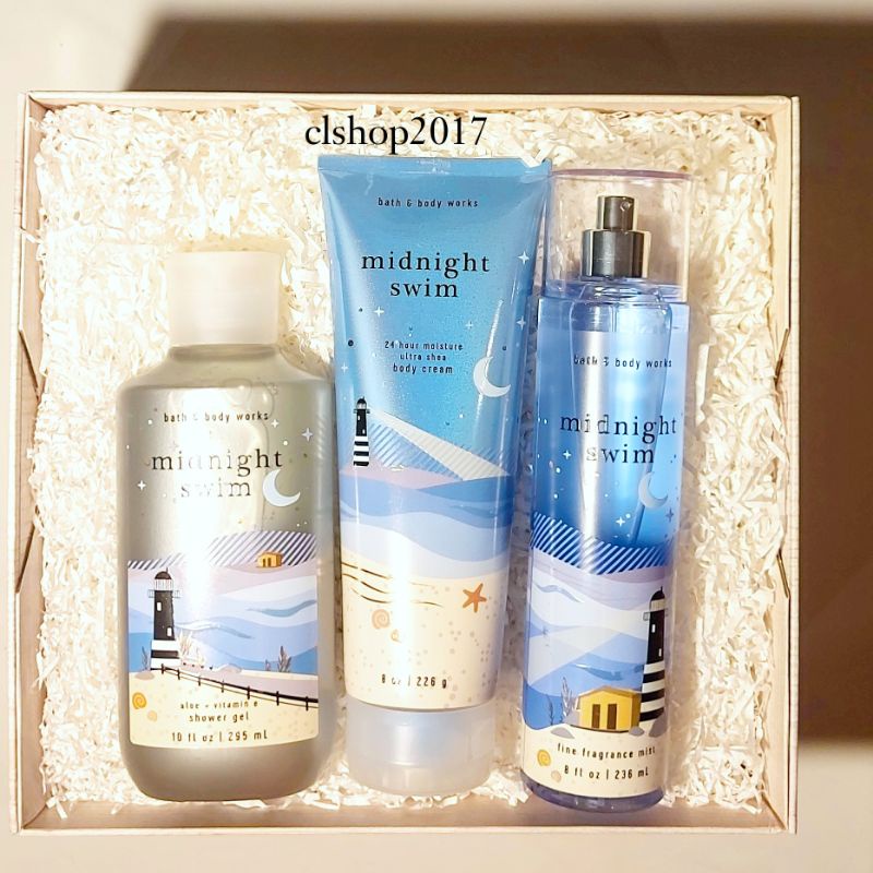 BBW MIDNIGHT SWIM GIFT SET PAKET BATH &amp; BODY WORKS